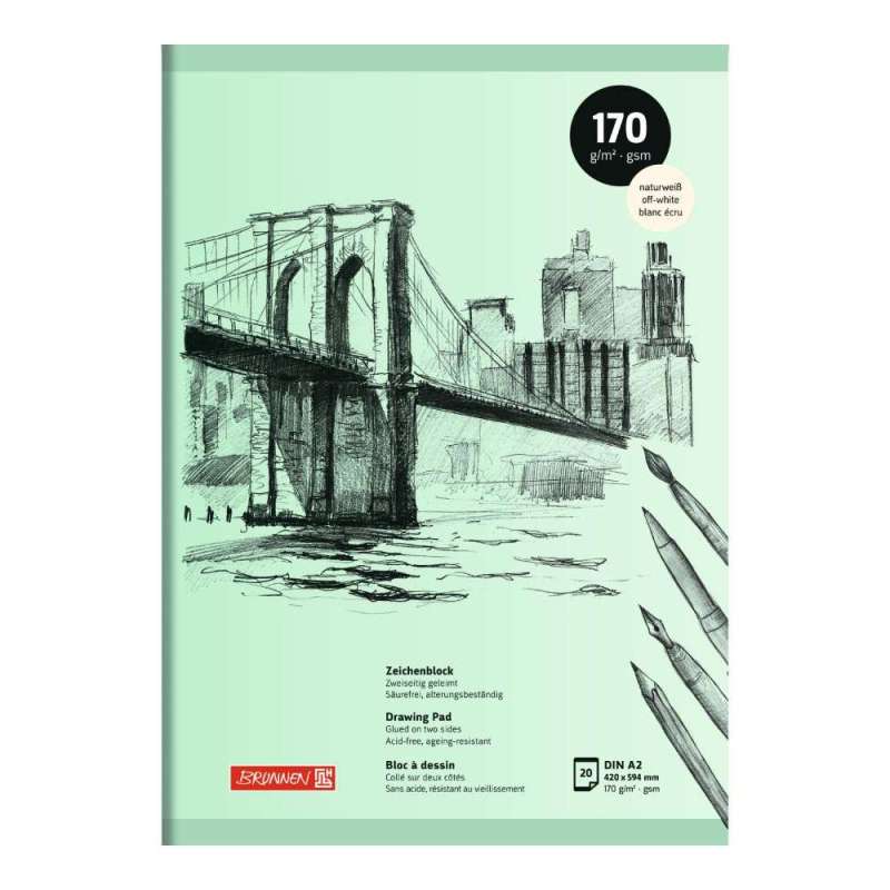 BRUNNEN - Zeichenblock | A2, 20 Blatt, 170 g/m² - Front Cover