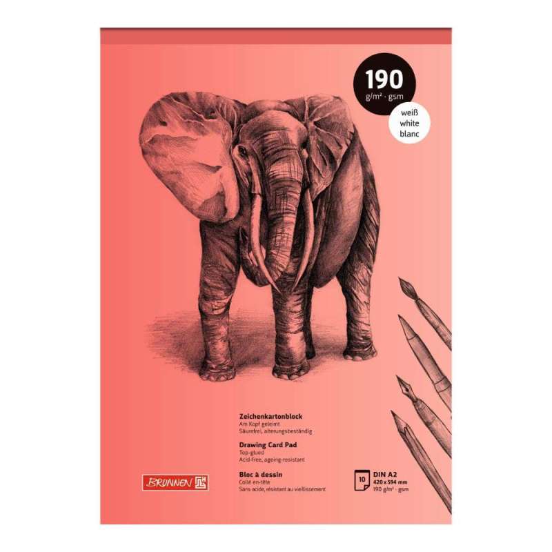 BRUNNEN - Zeichenkartonblock | A2, 10 Blatt, 190 g/m² - Front Cover