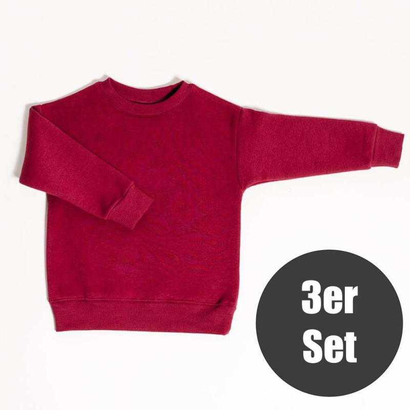 CHILDREN URBAN BASICS - Sweatshirt - Bordeaux Front 3er Set