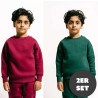 CHILDREN URBAN BASICS - Sweatshirt - Bottle Green & Bordeaux Front 2er Set