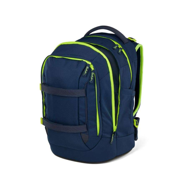 SATCH Schulrucksack pack (Modell 2025) - Toxic Yellow seitlich geöffnet