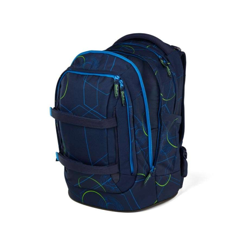 SATCH Schulrucksack pack (Modell 2025) - Blue Tech seitliche Front geöffnet