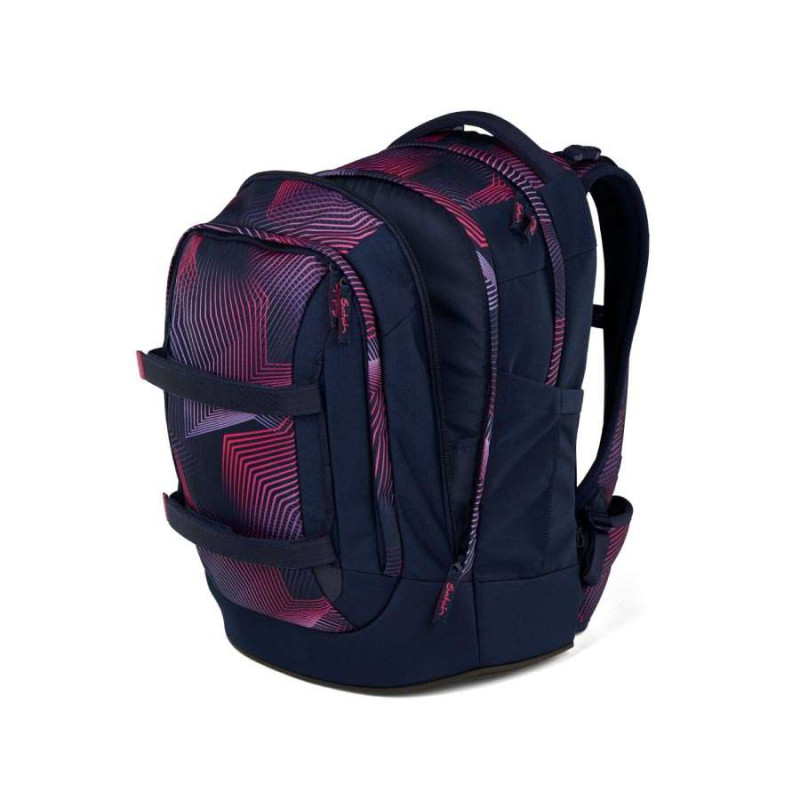 SATCH Schulrucksack pack (Modell 2025) - Seismic Pink seitliche Front geöffnet