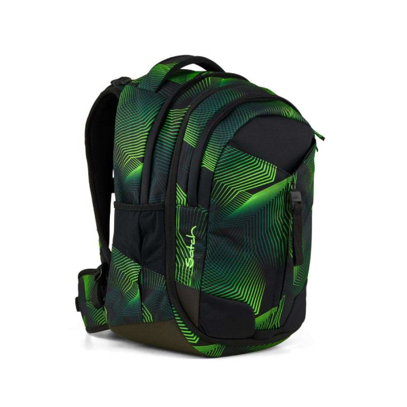 SATCH Schulrucksack MATCH (Modell 2025) - Seismic Green seitliche Front rechts