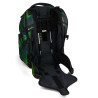 SATCH Schulrucksack MATCH (Modell 2025) - Seismic Green Rückansicht mit Größenangabe