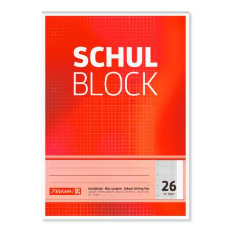BRUNNEN Schulblock Rand gelocht A4 Lineatur 26 kariert