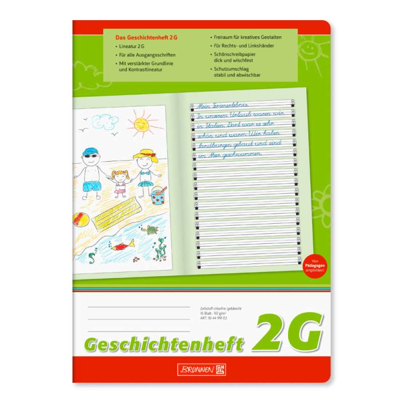 BRUNNEN Geschichtenheft A4 Lin. 2G 16 Blatt