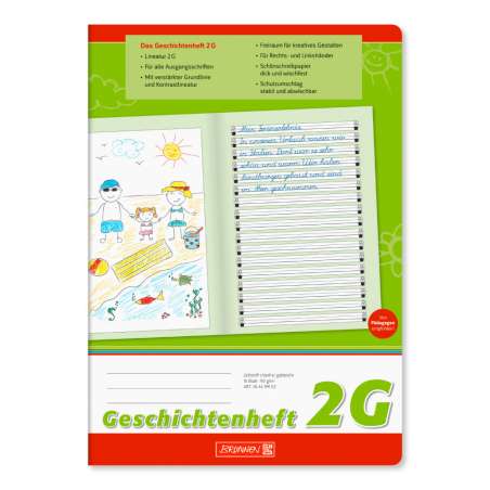 BRUNNEN Geschichtenheft A4 Lin. 2G 16 Blatt