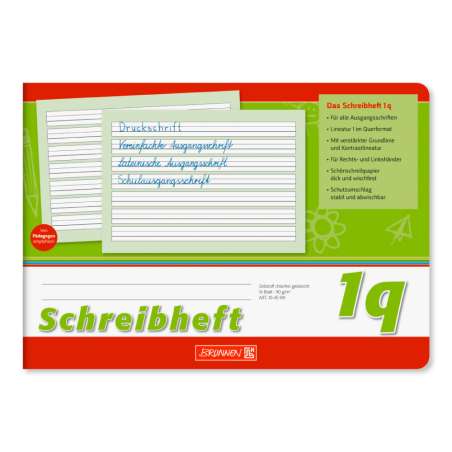 BRUNNEN Schreibheft A5 quer - 16 Blatt Lineatur 1q