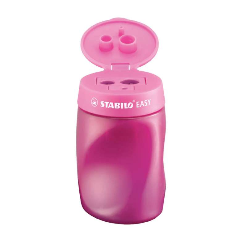 STABILO Ergonomischer Dosenspitzer EASYsharpener Rechtshänder pink geöffnet