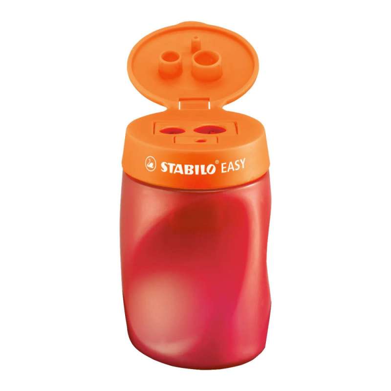 STABILO Ergonomischer Dosenspitzer EASYsharpener orange Rechtshänder geöffnet