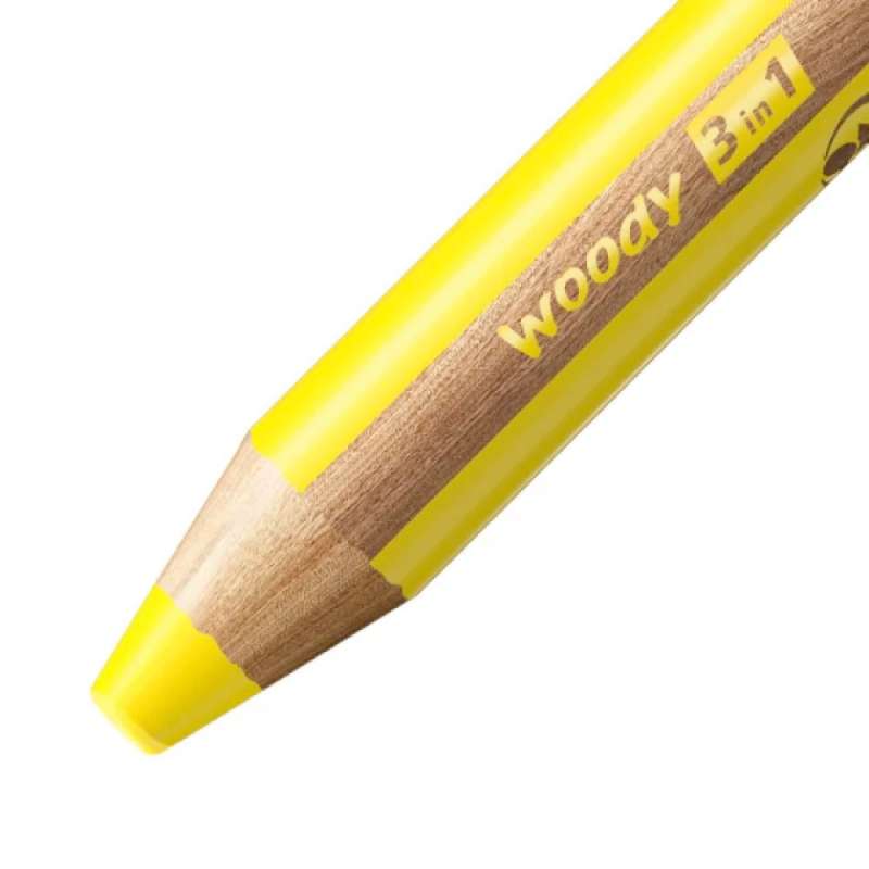 STABILO Buntstift, Wasserfarbe & Wachsmalkreide woody 3 in 1 Einzelstift gelb Mine