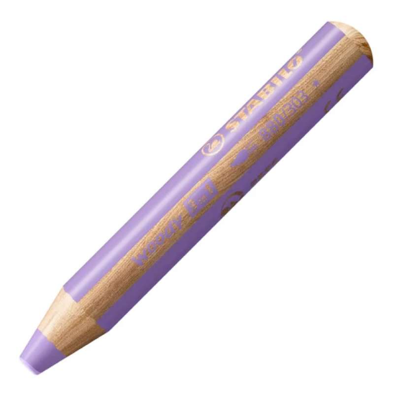 STABILO Buntstift, Wasserfarbe & Wachsmalkreide woody 3 in 1 Einzelstift pastelllila