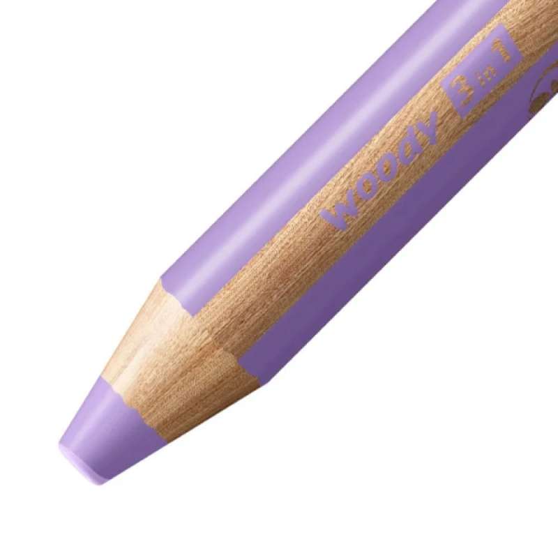 STABILO Buntstift, Wasserfarbe & Wachsmalkreide woody 3 in 1 Einzelstift pastelllila Mine