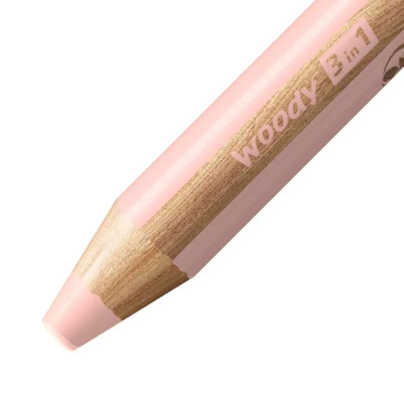 STABILO Buntstift, Wasserfarbe & Wachsmalkreide woody 3 in 1 Einzelstift apricot Mine