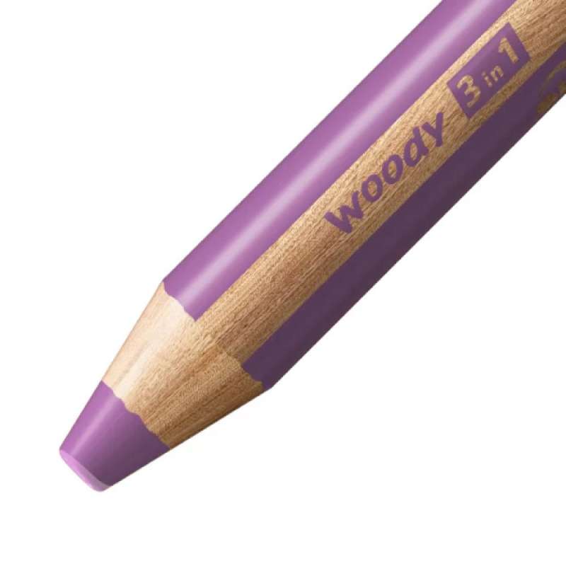 STABILO Buntstift, Wasserfarbe & Wachsmalkreide woody 3 in 1 Einzelstift erika Mine