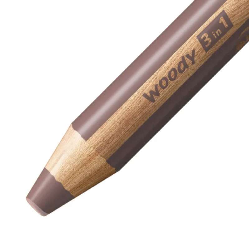 STABILO Buntstift, Wasserfarbe & Wachsmalkreide woody 3 in 1 Einzelstift braun Mine