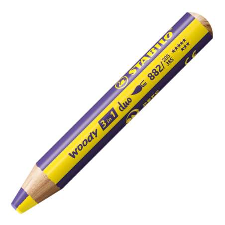 STABILO Buntstifte/Wachsmalstifte woody 3 in 1 duo Einzelstift gelb/violett