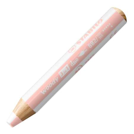 STABILO Buntstifte/Wachsmalstifte woody 3 in 1 duo Einzelstift weiß/apricot