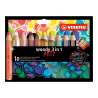STABILO Buntstifte/Wachsmalstifte woody 3 in 1 ARTY 10er Set + Spitzer