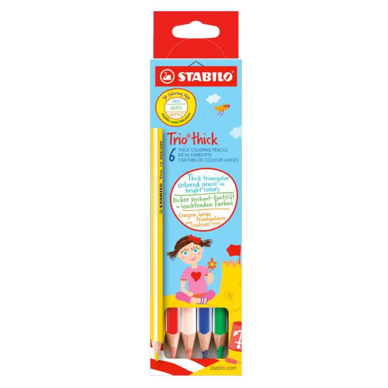 STABILO Buntstift Trio dick 6er Set