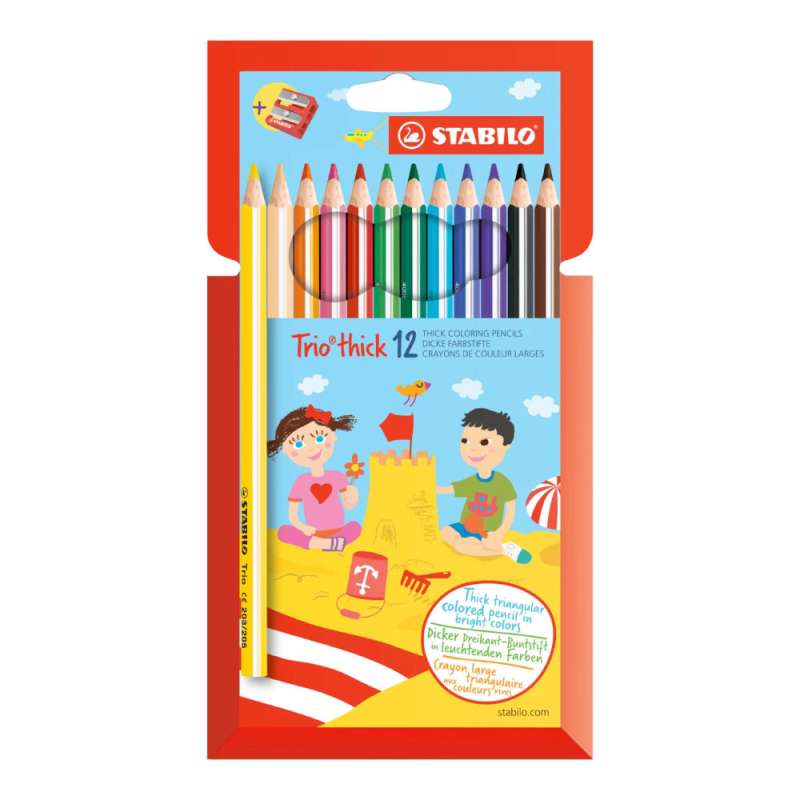 STABILO Buntstift Trio dick 12er Set + Spitzer