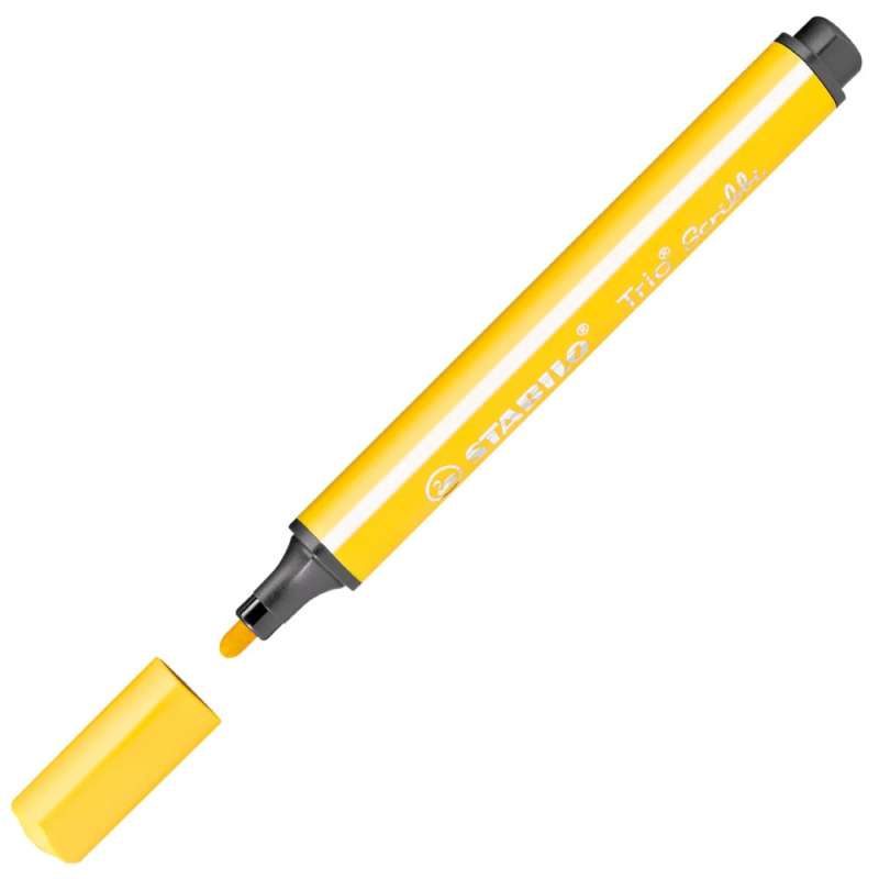 STABILO Filzstift Trio Scribbi Einzelstift gelb geöffnet