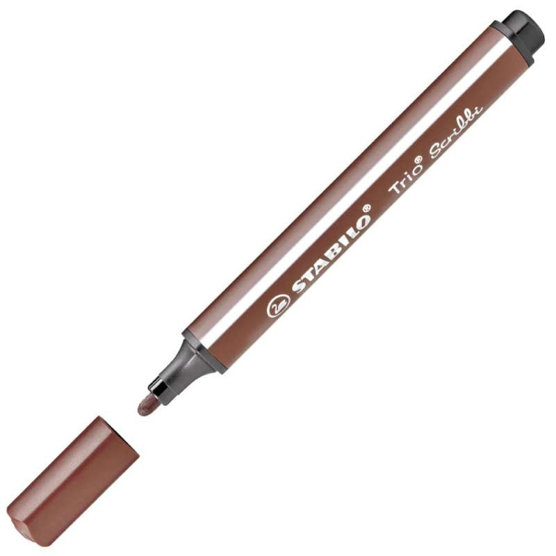 STABILO Filzstift Trio Scribbi Einzelstift braun geöffnet
