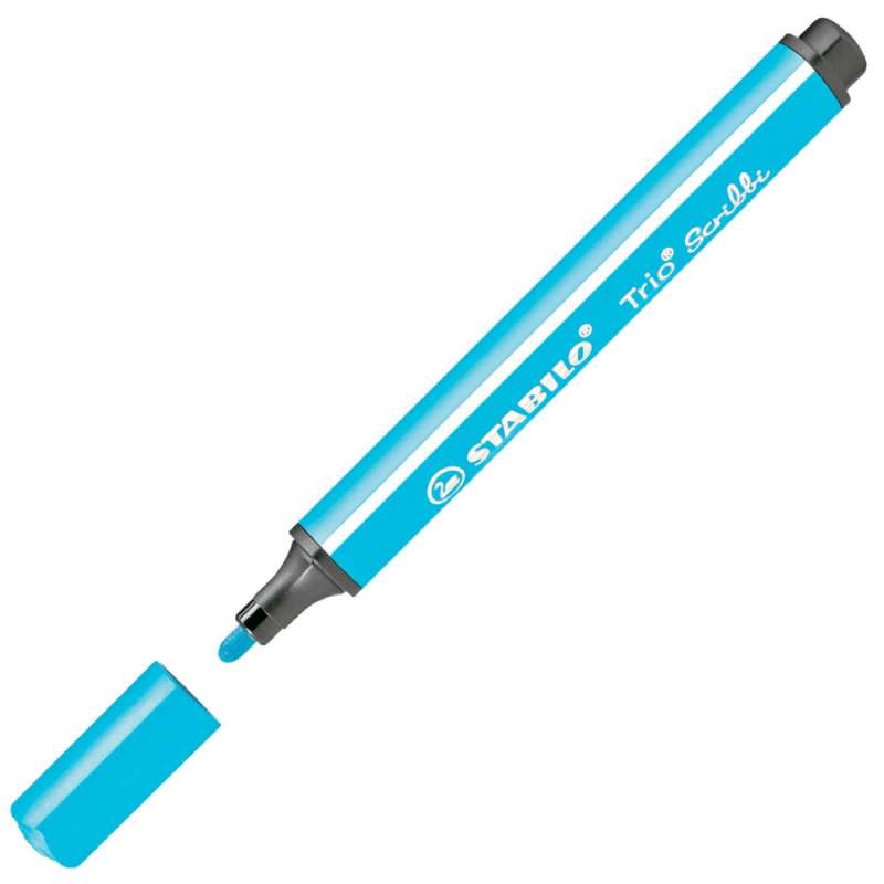 STABILO Filzstift Trio Scribbi Einzelstift hellblau geöffnet