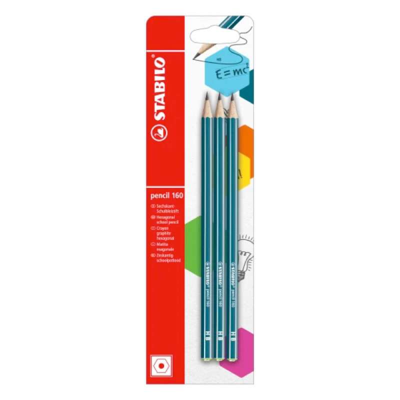 STABILO Schulbleistift pencil 160 3er Set petrol