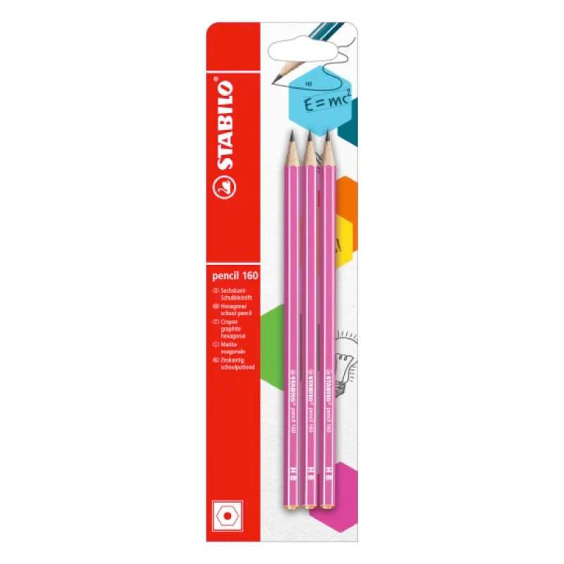 STABILO Schulbleistift pencil 160 3er Set pink