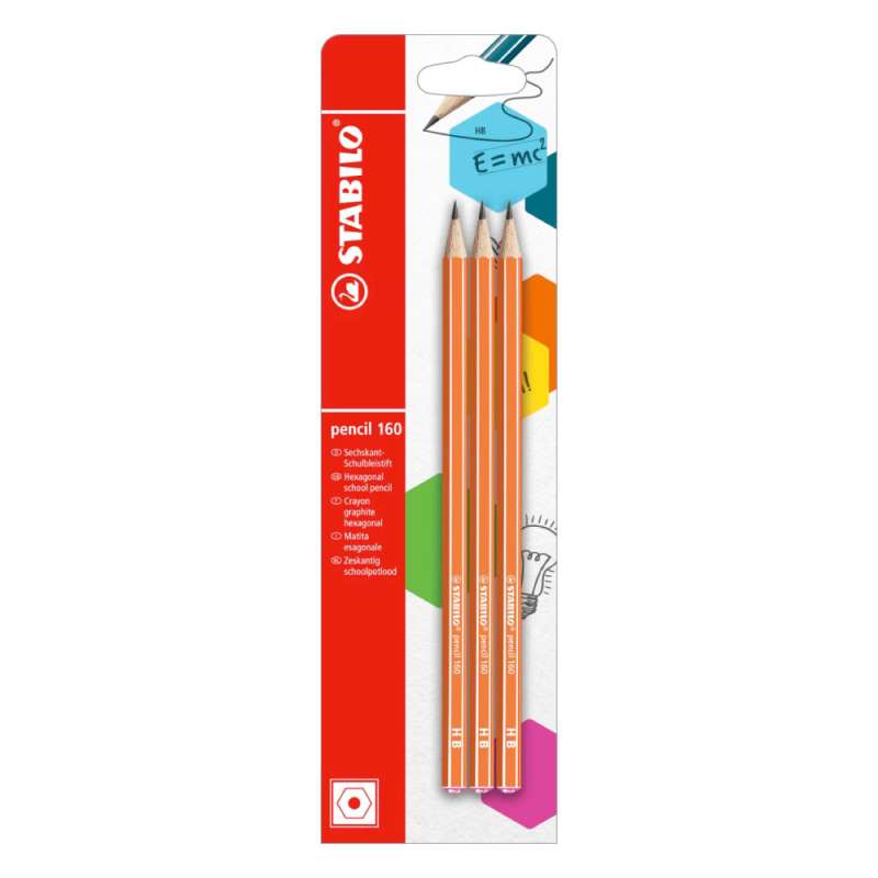 STABILO Schulbleistift pencil 160 3er Set orange