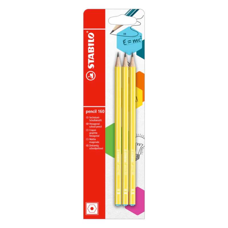STABILO Schulbleistift pencil 160 3er Set gelb