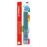 STABILO Schulbleistift  pencil 160 mit Radierer 3er Set petrol
