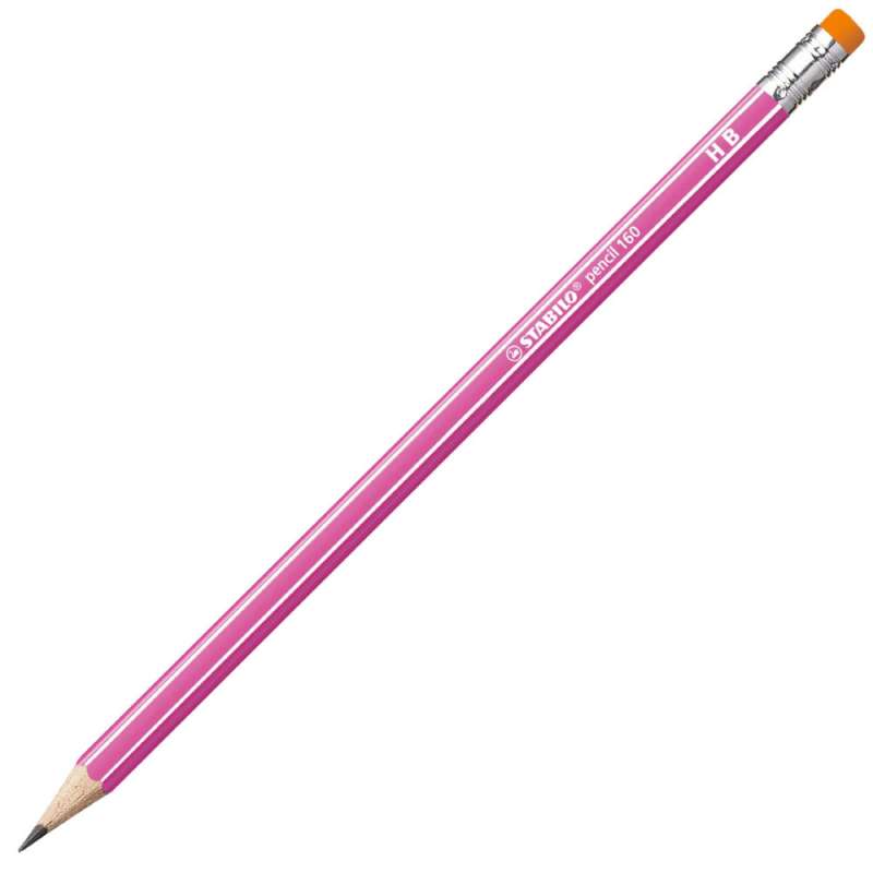 STABILO Schulbleistift  pencil 160 mit Radierer Einzelstift pink