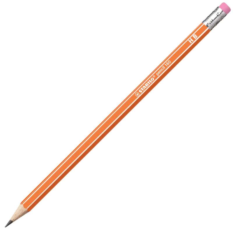STABILO Schulbleistift  pencil 160 mit Radierer Einzelstift orange