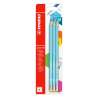 STABILO Schulbleistift  pencil 160 mit Radierer 3er Set blau