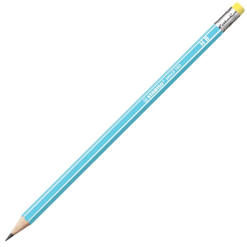 STABILO Schulbleistift  pencil 160 mit Radierer Einzelstift blau