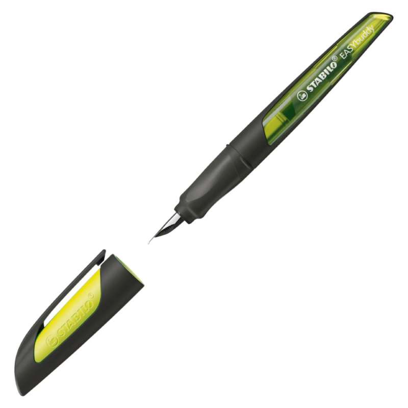 STABILO ergonomischer Schulfüller EASYbuddy schwarz/limette offene Kappe