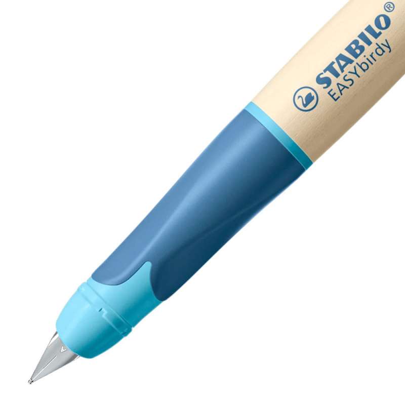 STABILO ergonomischer Schulfüller  EASYbirdy Timber rechtshändig dunkelblau/hellblau Feder A