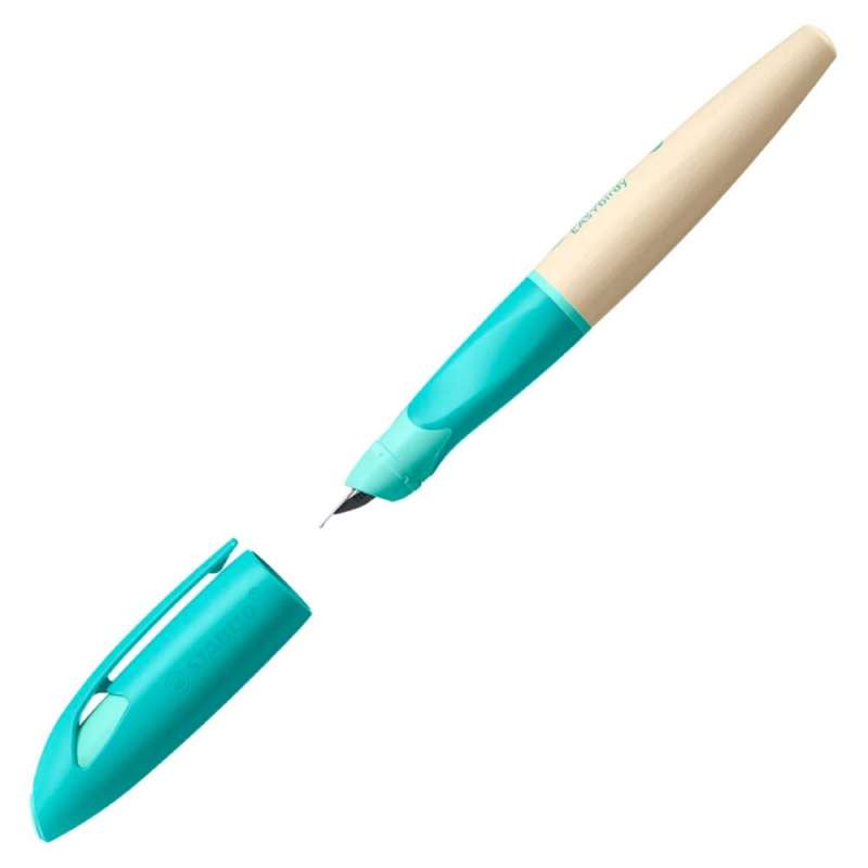 STABILO ergonomischer Schulfüller  EASYbirdy Timber rechtshändig aqua grün/mint offene Kappe