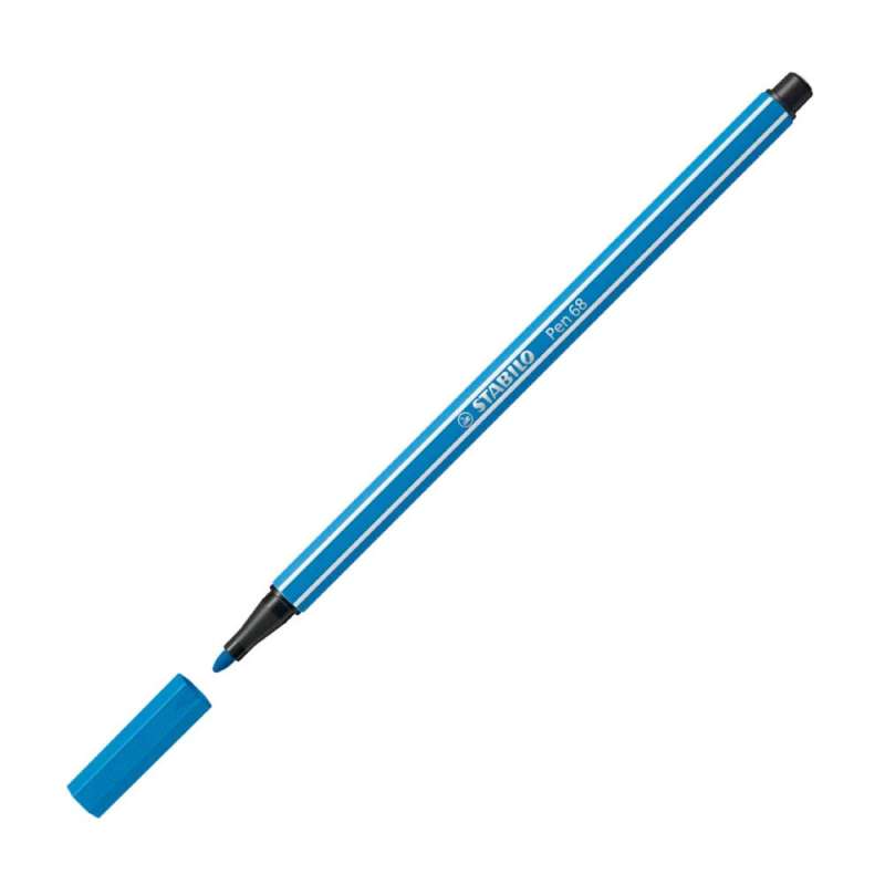 STABILO Premium Filzstift Pen 68 dunkelblau offene Kappe