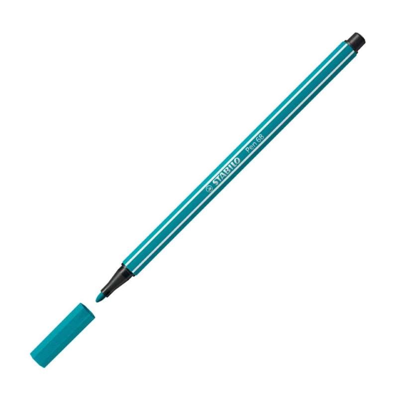 STABILO Premium Filzstift Pen 68 türkisblau offene Kappe