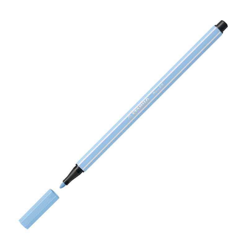 STABILO Premium Filzstift Pen 68 kobaltblau hell offene Kappe