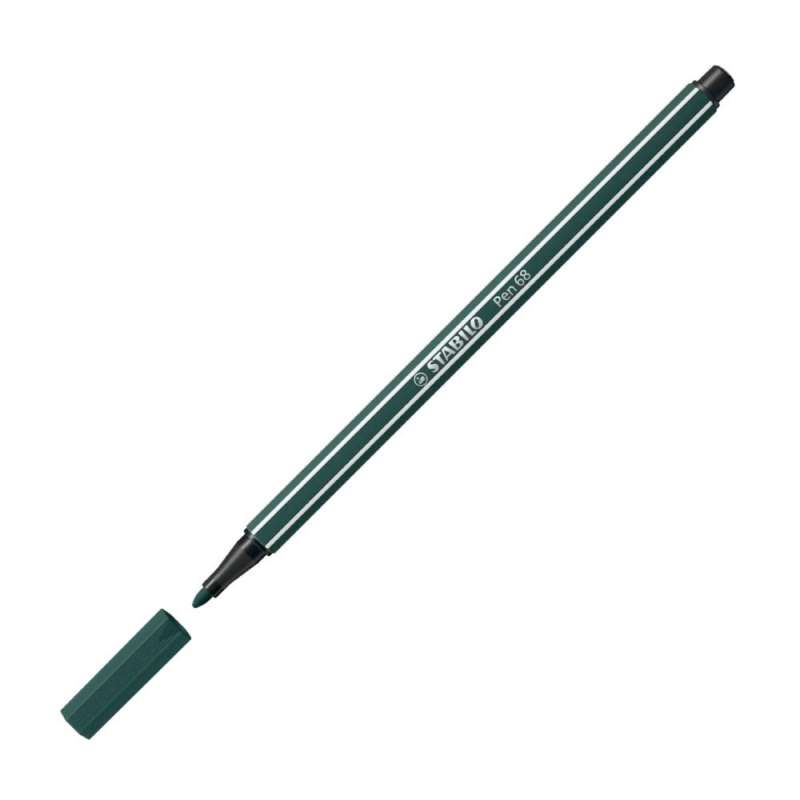 STABILO Premium Filzstift Pen 68 grünerde offene Kappe