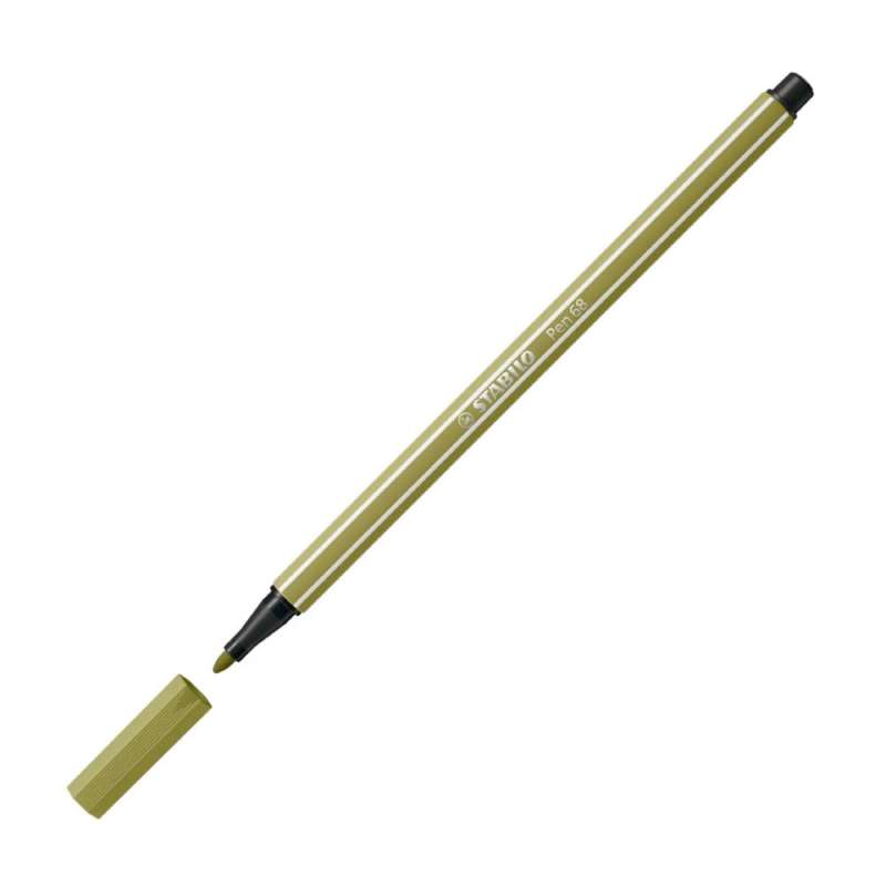 STABILO Premium Filzstift Pen 68 schlammgrün offene Kappe