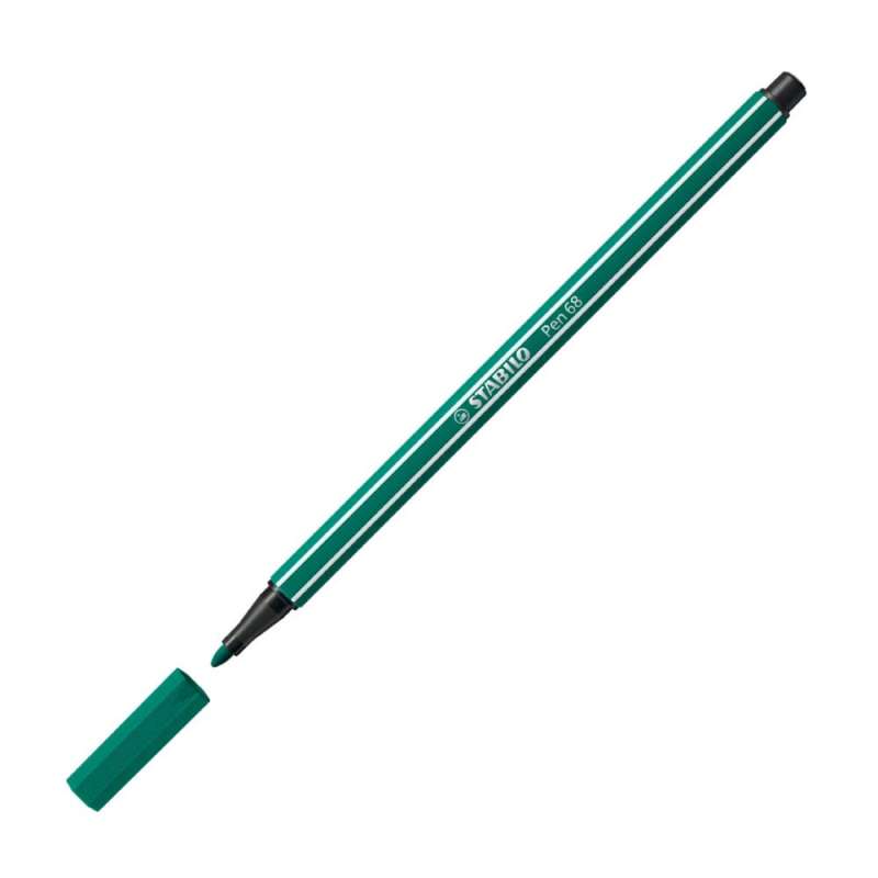 STABILO Premium Filzstift Pen 68 blaugrün offene Kappe