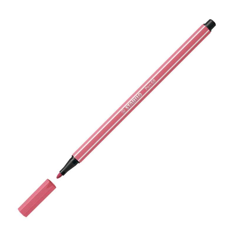 STABILO Premium Filzstift Pen 68 erdbeerrot offene Kappe