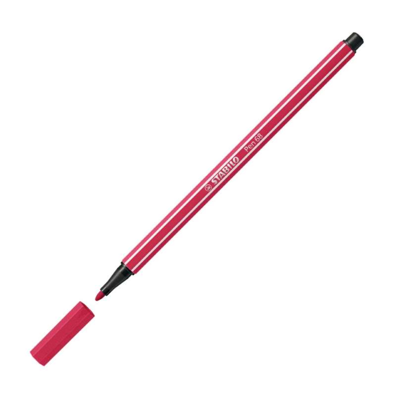 STABILO Premium Filzstift Pen 68 dunkelrot offene Kappe