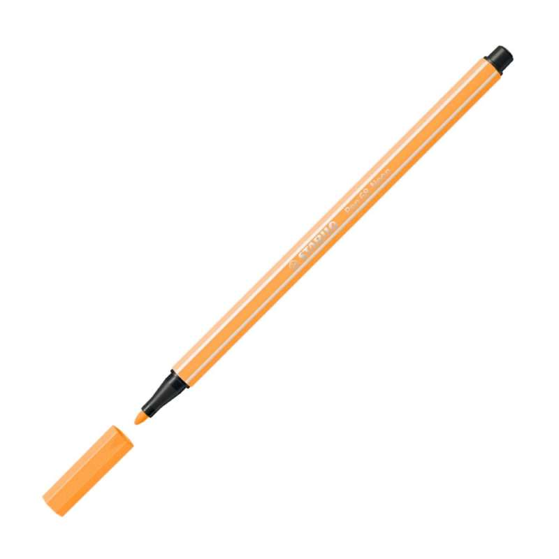 STABILO Premium Filzstift Pen 68 neonorange offene Kappe